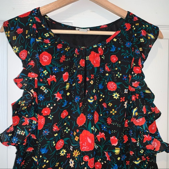 J. Crew Flutter Sleeve Floral Print Dress Small - Picture 9 of 13